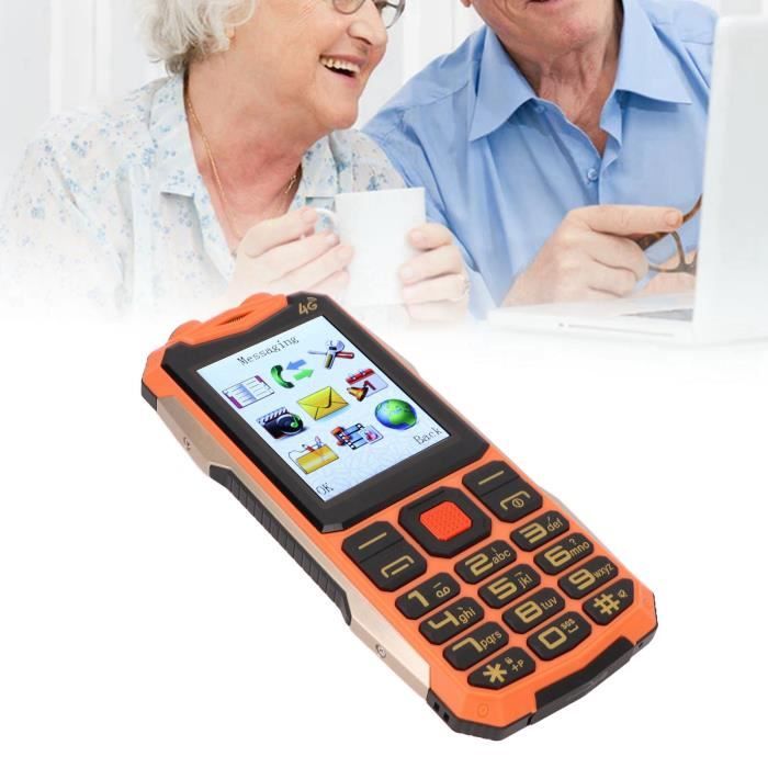Téléphone portable pour personnes âgées - TMISHION - Double SIM - Grandes touches - Diffusion vocale