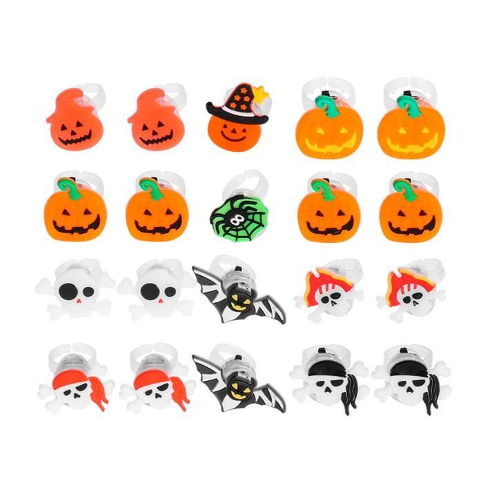 1 pc Halloween Anneau Lumineux Broche Led Flash Citrouille Crâne Anneau