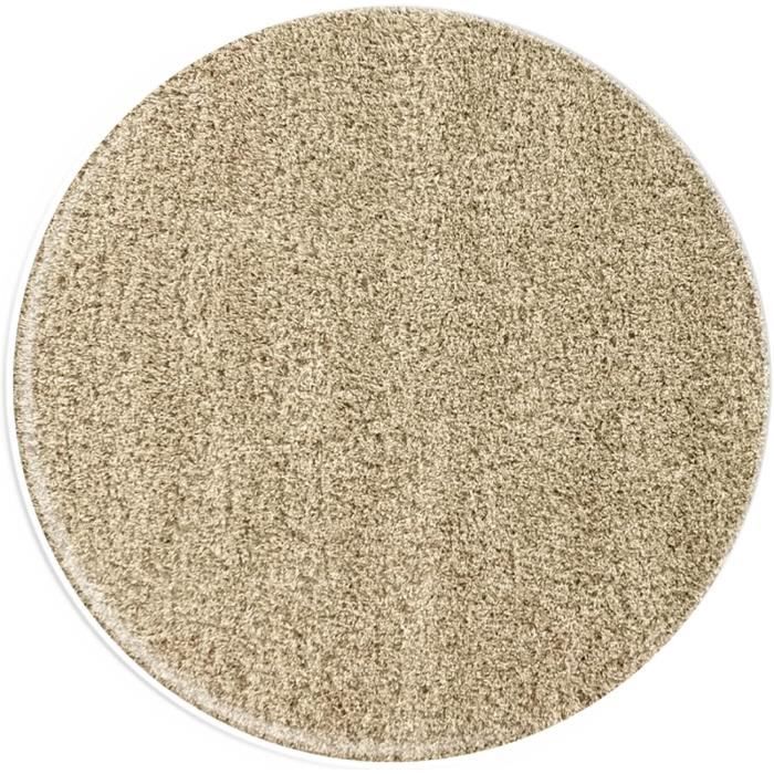 TAPISO Tapis Salon Shaggy Poils Longs DELHI Crème Géométrique
