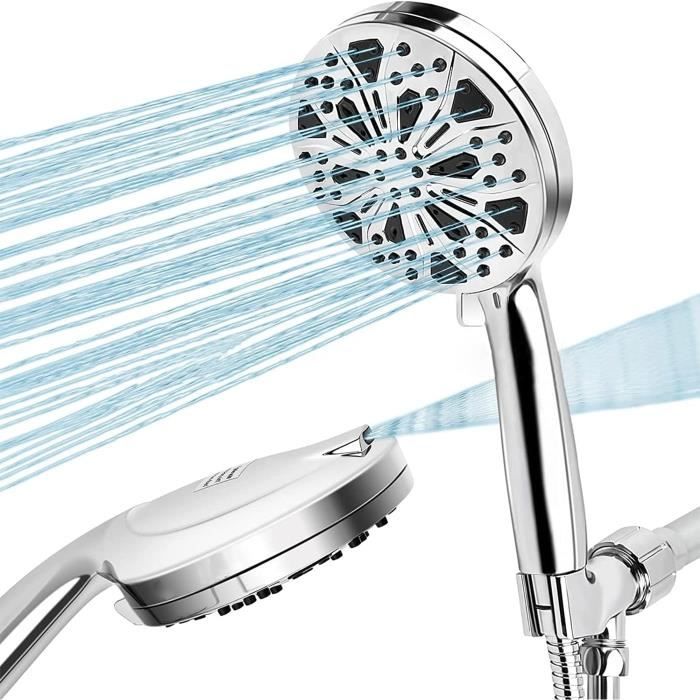 Pommeau De Douche Haute Pression Avec Tuyau 1.5m - 4 Modes De Jets, Filtre Anti-calcaire, Support Inclus - 3