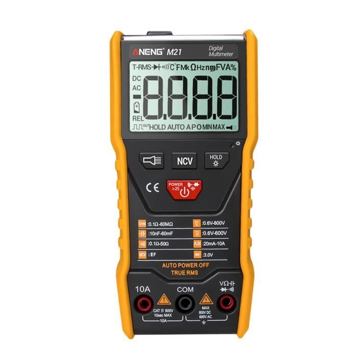 Multimètre Numérique BSIDE ADMS7 - Rétroéclairage, 6000 Counts, Détecteur Tension 600V