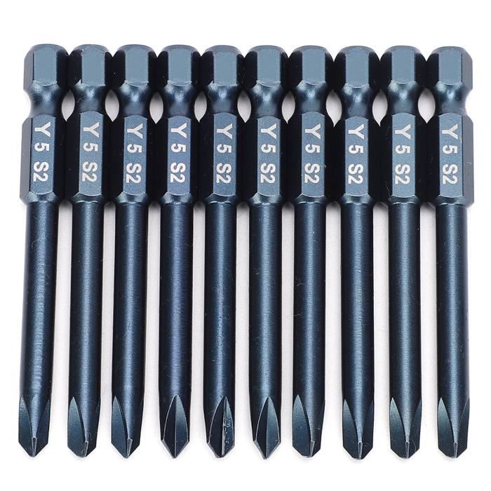 Lot De 10 Embouts De Tournevis Ronds Tige 60mm - Modèle Philips - Motif Uni
