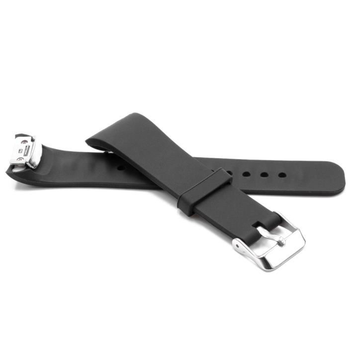 vhbw bracelet compatible avec Samsung Gear Fit2 Pro SM-R365 montre connectée - 11,7 + 7,6 cm silicone noir