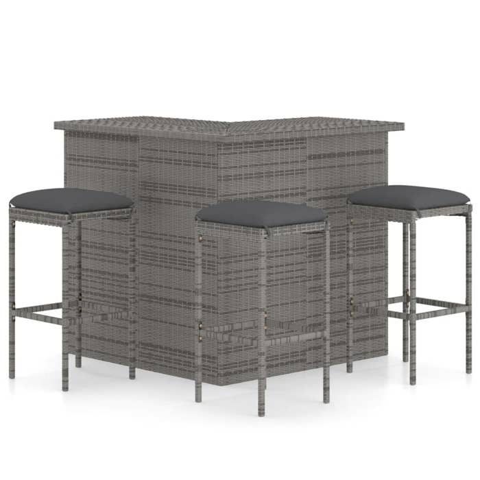vidaXL Ensemble de bar de jardin 4 pcs Résine tressée - vue 3