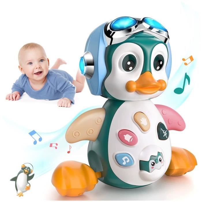 XJYDNCG Jouet Musical Enfant 1 an, Jouets Rampants avec Musique et lumières, Jouet pour Bébé Pingouin 6-12 Mois-15 x 16cm - Cdiscount Jeux - Jouets