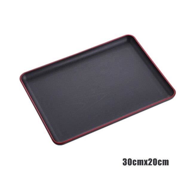 2 Plateaux Rectangulaires En Plastique - 30,5x22 Cm - Couleurs Rose Et Vert - Pour Restaurant, Café, Maison - Faciles à Nettoyer - 11