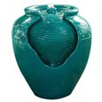 Fontaine de jardin - Teamson Home - turquoise - électrique - pots et vases - éclairage LED intégré-1