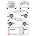 Renault Twingo CLIO MEGANE Bandes intégrales Gordini - NOIR - Kit Complet - Tuning Sticker Autocollant Graphic Decals-1