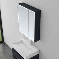 Armoire De Toilette Avec Miroir Mai & Mai 90x15x70 Cm – Anthracite Mat, éclairage LED, Rangement Salle De Bain - 8