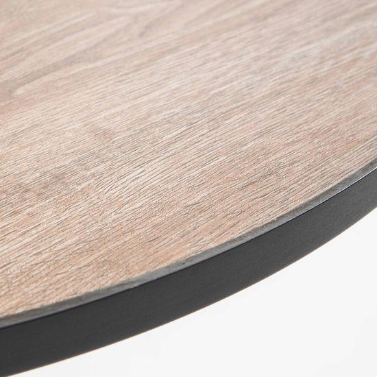 Table Bistrot Ronde Plateau Ceramique Effet Bois Tivoli Naturel