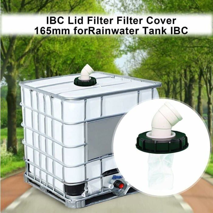 Filtre Couvercle IBC En Nylon 45° - 163mm - Pour Réservoir Eau De Pluie, Cuve IBC DN150 - Facile à Nettoyer, Réutilisable