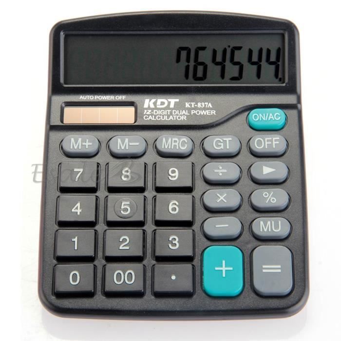 Gvolatee Calculatrice, Calculette De Bureau Solaire Grand Boutons Et Écran LCD à 12 Chiffres, Pour Maison Et École,Mini Calculatrice Fonction Standard, Nior