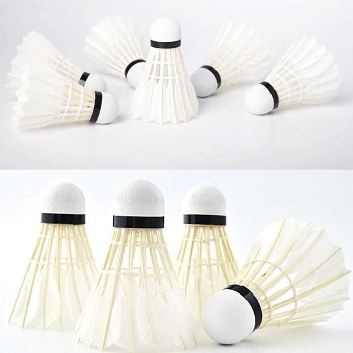 Casiler Volants De Badminton Professionnels en Plumes d'oie Blanches, 12 Pièces, Durables, pour L'entraînement Sportif en Intérieur en Extérieur