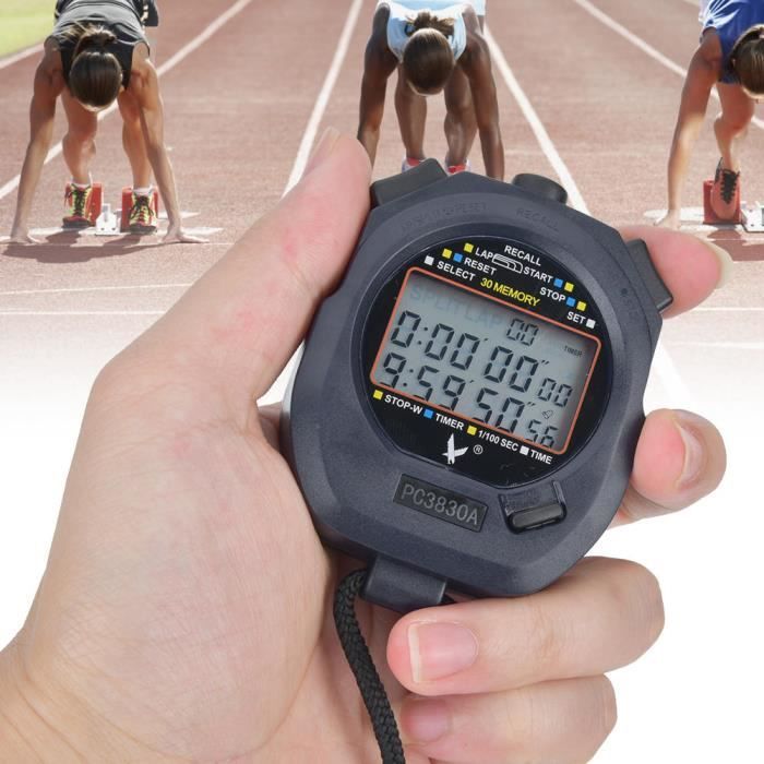 Chronographe Numérique LCD Classique Chronomètre sportif Minuterie Réveil  8X6cm - Cdiscount Sport