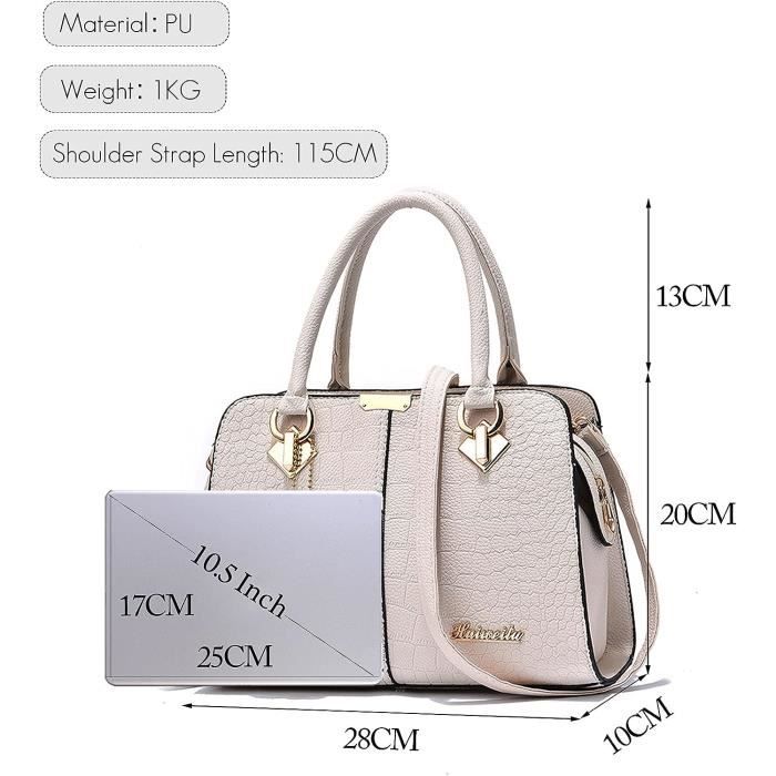 FGUUTYM Sac à bandoulière en cuir synthétique uni pour femme - Sac à bandoulière - Pantalon de sport - Poches courtes, Blanc., Einheitsgröße FGUUTYM Sac à bandoulière en cuir synthétique uni pour femme - Sac à bandoulière - Pantalon de sport - Poches courtes, Blanc., Einheitsgröße