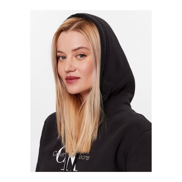 Sweat à capuche logo printé Calvin klein Femme Noir