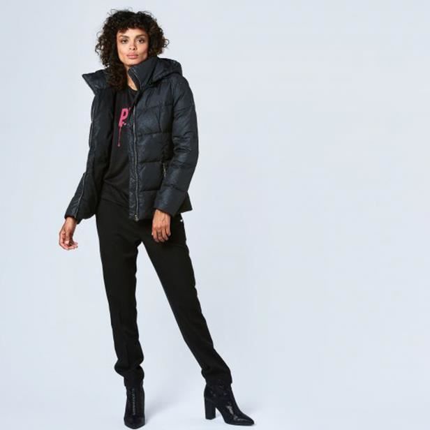 Doudoune Les petites bombes noir paillett capuche Noir