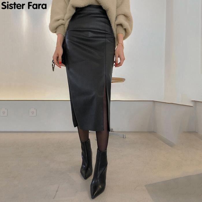 Jupe droite fendue new arrivals