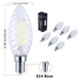 6x E14 Ampoule LED Filament Incandescent Bulb Vintage Forme Bougie Ampoules Blanc Froid, LED Lampe 6W équivalent à 60W,Lumières 6500-2