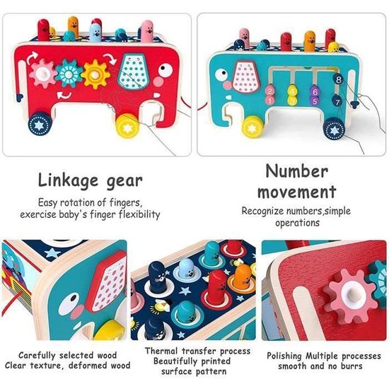 Jeu de Frappe en Bois pour Enfants à Partir de 1 An, Jeu de Marteau avec Balles, Jouets Cadeaux Garçons Filles Jeu de Frappe en Bois pour Enfants à Partir de 1 An, Jeu de Marteau avec Balles, Jouets Cadeaux Garçons Filles