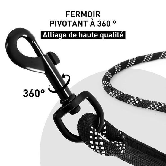 Longe Élastique Pour Chien 120-140 Cm - Amortisseur Anti-Traction Avec Poignée Rembourrée - 3