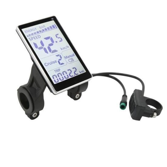 Ordinateur Vélo électrique LCD - 22,2 Mm, Compatible 24V/36V/48V/60V, étanche IP65 - 10