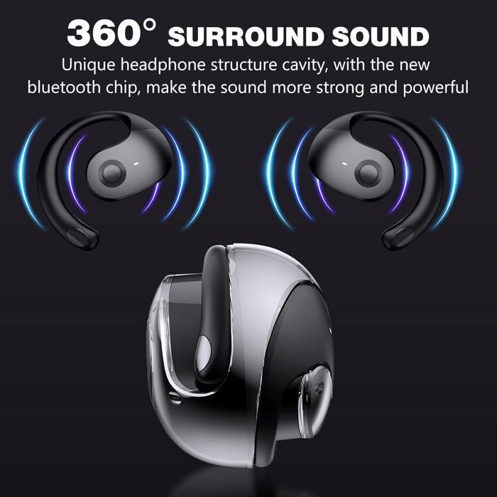 OWMSIC Écouteurs Bluetooth Sans Fil - Casque Stéréo 3D HiFi, Réduction De Bruit Avec 4 Micros ENC, 46h D'autonomie Et écran LED
