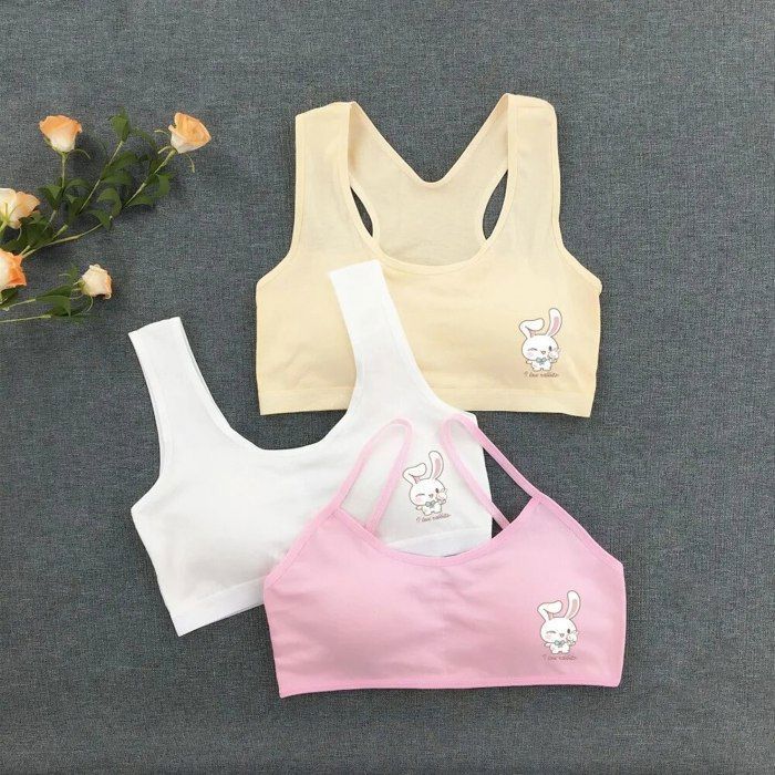 Lot De 5 Brassières En Coton Pour Fille 10-15 Ans - Soutiens-Gorge Sport Confortables Sans Armature