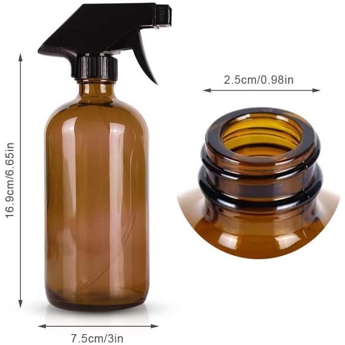 FLACON VAPORISATEUR en verre ambré - Capacité 500 ml - libo-nature
