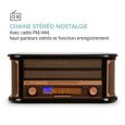 auna Belle Epoque 1908 Chaîne HiFi stéréo rétro complète avec platine vinyle USB , lecteur CD MP3 , tuner radio et K7 - Design bois-3