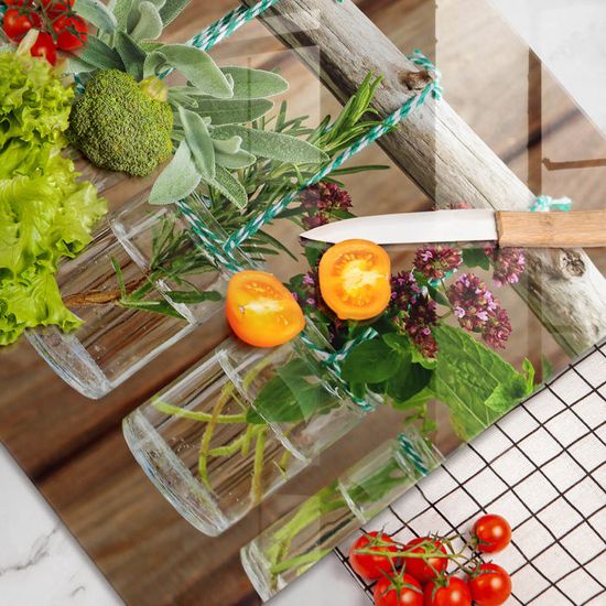 Tulup Planche De Cuisine En Verre 80x52 - Pierres D'orchidées