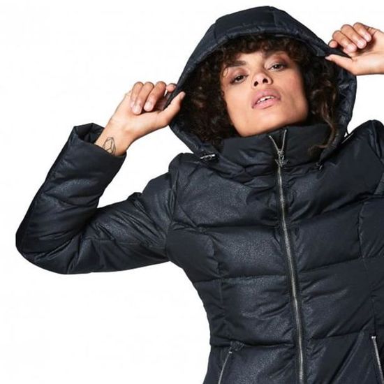 Doudoune Les petites bombes noir paillette a capuche Noir Cdiscount Pret a Porter