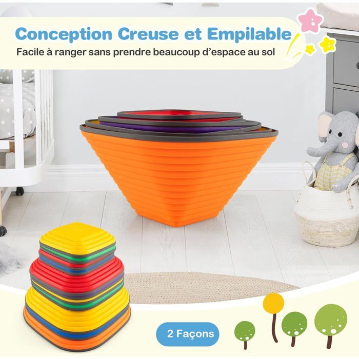 Stepping Stones Parcours Motricité Enfants GOPLUS - 20 Pièces équilibre Et Jeux Jeu équilibre Enfants
