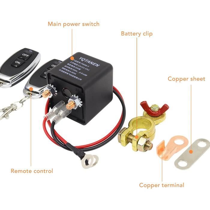 Interrupteur de Déconnexion de Batterie à Distance 12V 200A Coupe Circuit  Batterie 12V Voiture avec Télécommande Réutilisable Empêche Décharge de  Batterie pour Voiture Bateau Camion : : Auto et Moto