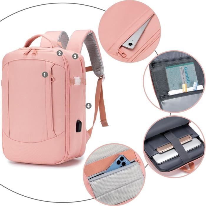 Bagage Cabine 40X20X25 Ryanair Taille Maximal Extensible Sac A Dos Voyage Cabine Avion Imperm able Rose Oxford Sac Ordinate n22558