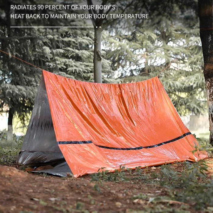 SAC DE COUCHAGE DUVET Tente de survie portable portable multifonctionnelle tanche refuge style Orange1