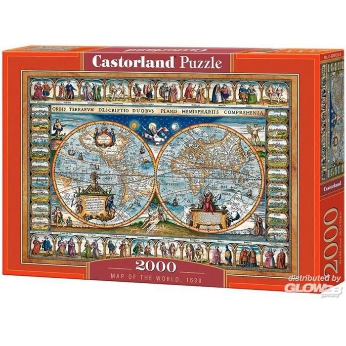 Puzzle Carte du monde 1639 - CASTORLAND - 2000 pièces - Enfants et ...