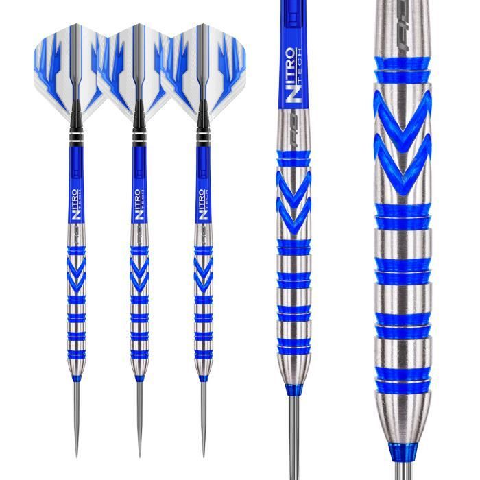 Jeu De Fléchettes Trecynd 24g – Pointe Métal, Barils Rainurés, Tiges Alu Et Ailettes De Rechange Incluses (vert Clair/bleu)