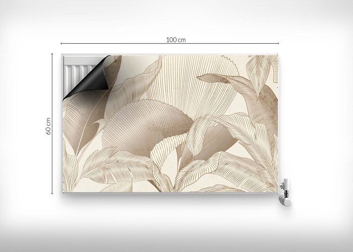 Couverture Magnétique Anti-Poussière 100x60 Cm Pour Radiateur - Design Bois Naturel Clair Vertical - Protection Décorative