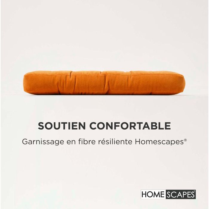 Galette De Chaise Stof 40x40 Cm Terracotta - Lot De 4 - 100% Coton Réversible