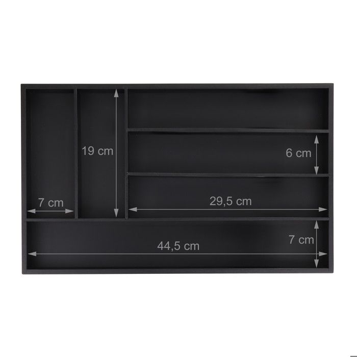 Organiseur De Tiroir Pour Couverts En ABS - 27x27x4,4 Cm - Compartiments Réglables, Rétractable - Rangement Cuisine