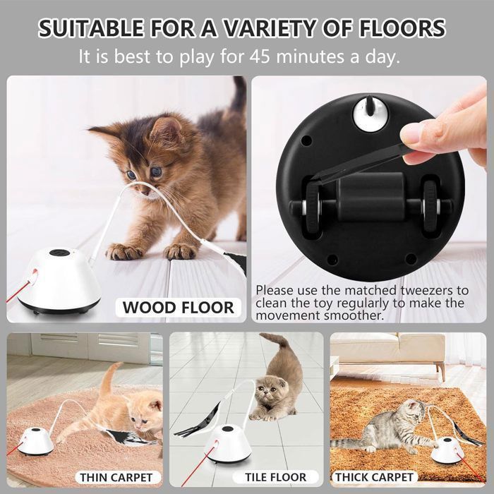 Jouet Interactif Automatique Pour Chat – Balle Roulante Avec Cache, Mouvement Aléatoire, Rechargeable, évite L’ennui