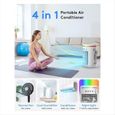 Climatiseurs Portables avec Télécommande, Mini Climatiseur Évaporatif, Unité AC Portable, Lumières, Climatiseur Personnel