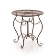 CLP Table de jardin ronde en fer forgé INDRA, faite à la main dans un style nostalgique, diamètre Ø 70 cm, 6 couleurs au choix72 ...-0
