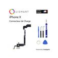 OuiSmart® Nappe dock flex connecteur de charge Gris avec micro et antenne pour iPhone X-0
