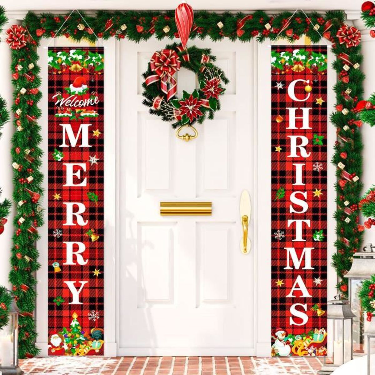 Decoration Noel Exterieur, Banderole Joyeux Noel, Pancarte Noel, Decoration Porte Noel, Plaid