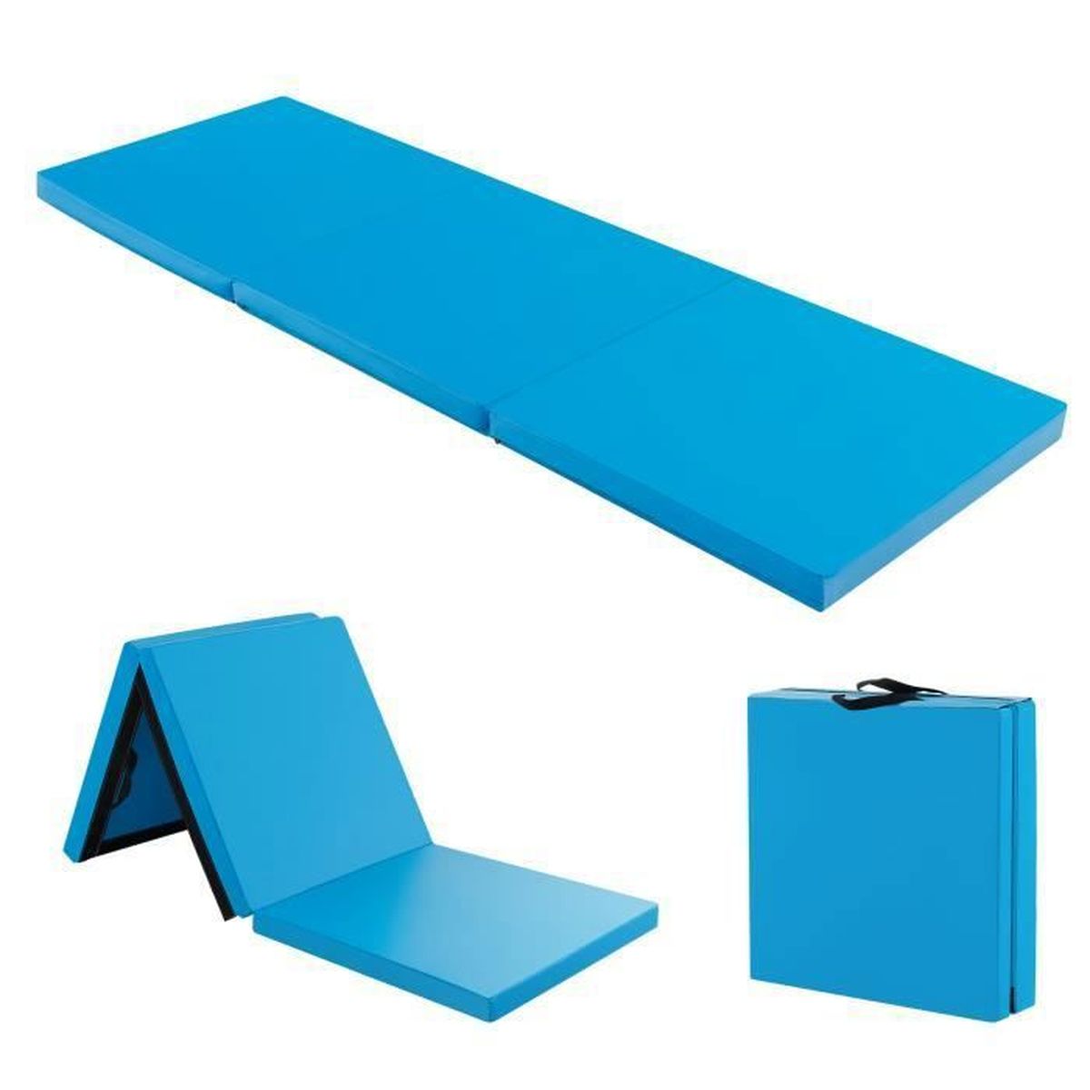 Tapis De Gymnastique Pliable 180 X 120 Cm - En Polyuréthane Et Mousse EPE - Pour Yoga, Fitness, Jeux Enfants - 3