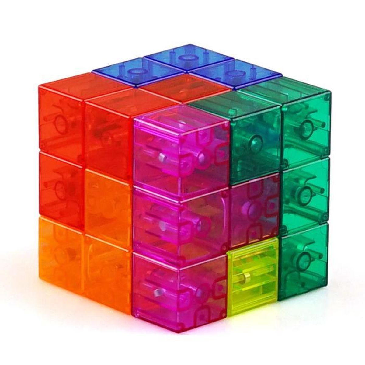 NK Blocs De Construction Magnétiques 48 Pièces Pour Enfants - Tiles Magnétiques 3D, Jouet Éducatif Montessori, Cadeau Parfait Anniversaire Et Noël