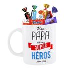 PRO DISTRI Mug "Papa" garni de 20 chocolats Kinder, Daim, Milka & Célébrations | Idée cadeau - parfait pour la Fête des Pères