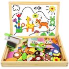 GENOSSEN Puzzles en Bois Magnétique, CENCAI 100+ Pièces Motif Animal Jigsaw avec Tableau Noir de Chevalet à Double Face Jouets Educatif